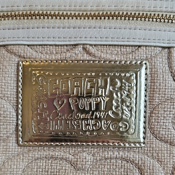 Coach 2010 Poppy Glam Metallic Gold and Tan Tote Bag - Picture 3 of 16